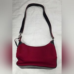 VINTAGE Tommy Hilfiger Red Canvas Hobo Bag | Y2K Sporty Chic